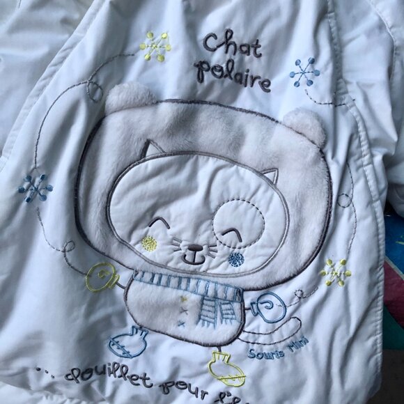 Souris Mini Baby Winter Bunting Bag 3-6M – Polar Cat Snowsuit, Warm Sleeping Bag - Picture 3 of 8